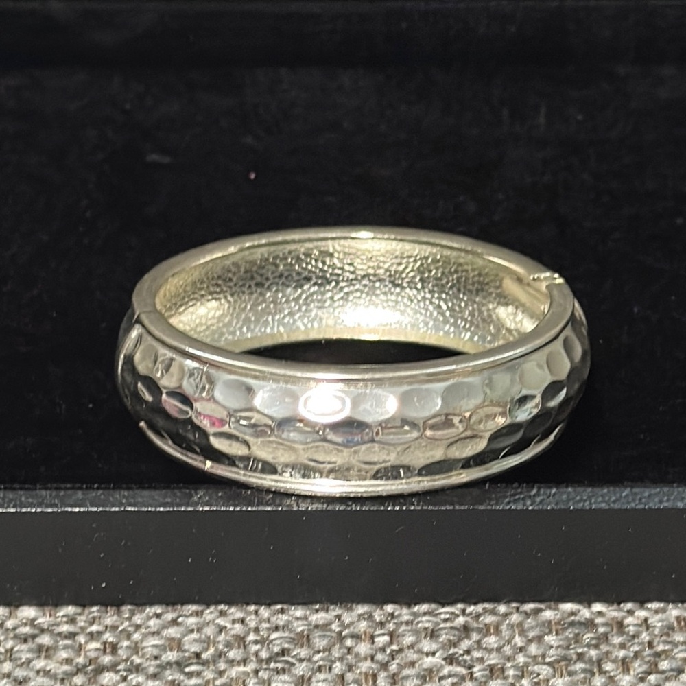 Silver Textured Bracelet with Intricate Craftsmanship